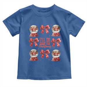 Funny Christmas Trump Toddler T Shirt Ill Be Home For Christmas 2024 Daddy's Home Coquette Bow TS10 Royal Blue Print Your Wear