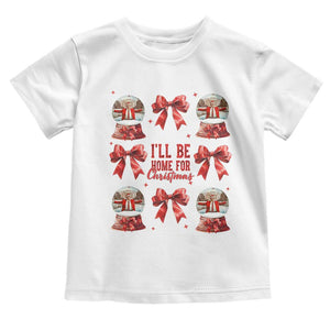 Funny Christmas Trump Toddler T Shirt Ill Be Home For Christmas 2024 Daddy's Home Coquette Bow TS10 White Print Your Wear
