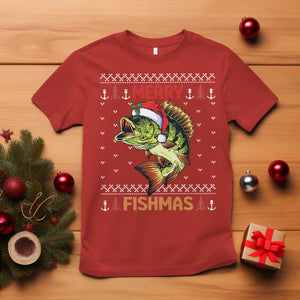 Fishing Christmas T Shirt Merry Fishmas Bass Fish Ugly Sweater TS10 Red Print Your Wear