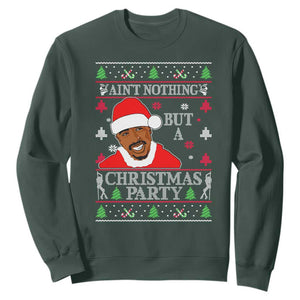 Funny Christmas Sweatshirt Funny Ain't No Party Like a Diddy Party Ugly Christmas Sweater TS10 Dark Forest Green Print Your Wear