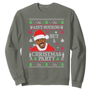 Funny Christmas Sweatshirt Funny Ain't No Party Like a Diddy Party Ugly Christmas Sweater TS10 Military Green Print Your Wear