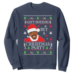 Funny Christmas Sweatshirt Funny Ain't No Party Like a Diddy Party Ugly Christmas Sweater TS10 Navy Print Your Wear