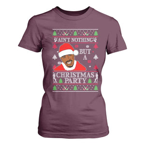 Funny Christmas T Shirt For Women Funny Ain't No Party Like a Diddy Party Ugly Christmas Sweater TS10 Maroon Print Your Wear