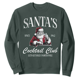 Funny Christmas Sweatshirt Santas Cocktail Club Christmas Espresso Martini Dirty Martini TS10 Dark Forest Green Print Your Wear