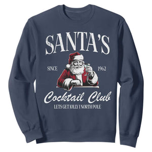 Funny Christmas Sweatshirt Santas Cocktail Club Christmas Espresso Martini Dirty Martini TS10 Navy Print Your Wear