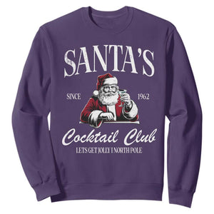 Funny Christmas Sweatshirt Santas Cocktail Club Christmas Espresso Martini Dirty Martini TS10 Purple Print Your Wear