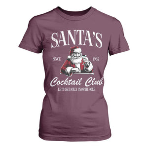 Funny Christmas T Shirt For Women Santas Cocktail Club Christmas Espresso Martini Dirty Martini TS10 Maroon Print Your Wear