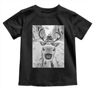 Funny Reindeer Selfie Christmas Toddler T Shirt TS10 Black Print Your Wear