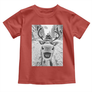 Funny Reindeer Selfie Christmas Toddler T Shirt TS10 Red Print Your Wear