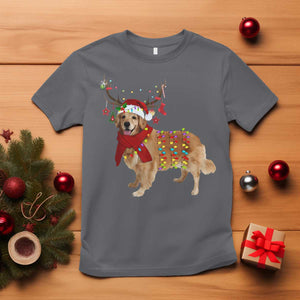 Golden Retriever Christmas T Shirt Gift for Dog Lover Happy New Year Xmas Lights TS10 Charcoal Print Your Wear