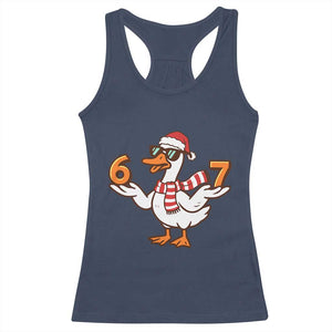 67 Christmas Silly Goose Racerback Tank Top 6 7 Meme Funny Six Seven Gen Alpha Slang TS10 Navy Print Your Wear