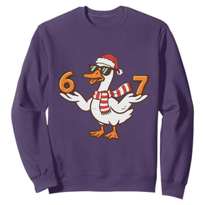 67 Christmas Silly Goose Sweatshirt 6 7 Meme Funny Six Seven Gen Alpha Slang TS10 Purple Print Your Wear