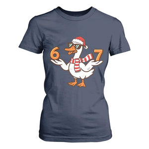 67 Christmas Silly Goose T Shirt For Women 6 7 Meme Funny Six Seven Gen Alpha Slang TS10 Navy Print Your Wear