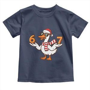 67 Christmas Silly Goose Toddler T Shirt 6 7 Meme Funny Six Seven Gen Alpha Slang TS10 Navy Print Your Wear