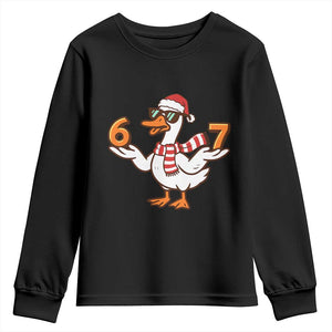 67 Christmas Silly Goose Youth Sweatshirt 6 7 Meme Funny Six Seven Gen Alpha Slang TS10 Black Print Your Wear