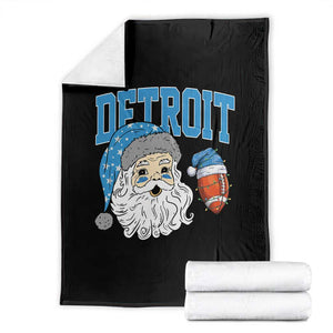 LF Football Christmas Throw Blanket Vintage Santa Claus Face Game Day Sports Fans TS10 Black Print Your Wear