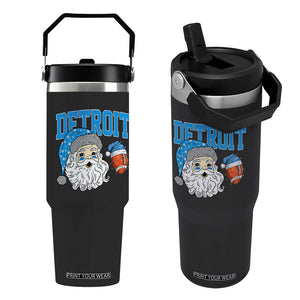 LF Football Christmas Flip Straw Tumbler Vintage Santa Claus Face Game Day Sports Fans TS10 One Size: 30 oz Black Print Your Wear