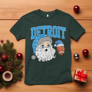 LF Football Christmas T Shirt Vintage Santa Claus Face Game Day Sports Fans TS10 Dark Forest Green Print Your Wear