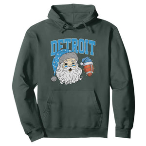 LF Football Christmas Hoodie Vintage Santa Claus Face Game Day Sports Fans TS10 Dark Forest Green Print Your Wear
