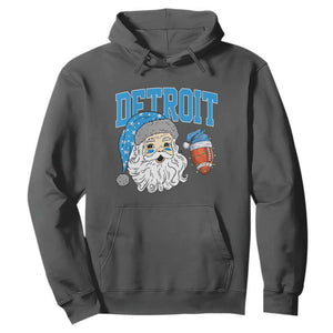 LF Football Christmas Hoodie Vintage Santa Claus Face Game Day Sports Fans TS10 Dark Heather Print Your Wear