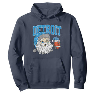 LF Football Christmas Hoodie Vintage Santa Claus Face Game Day Sports Fans TS10 Navy Print Your Wear