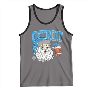 LF Football Christmas Tank Top Vintage Santa Claus Face Game Day Sports Fans TS10 Deep Heather Black Print Your Wear