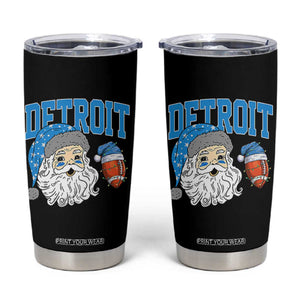 Detroit Football Christmas Tumbler Cup Vintage Santa Claus Face Game Day Sports Fans TS10 Black Print Your Wear