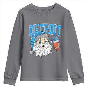 LF Football Christmas Youth Sweatshirt Vintage Santa Claus Face Game Day Sports Fans TS10 Charcoal Print Your Wear