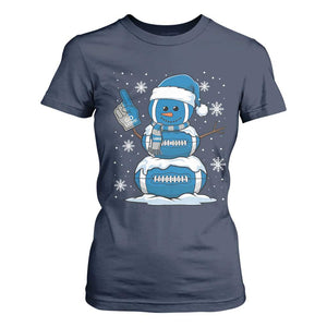 LF Christmas Snowman T Shirt For Women DFL Football Fan TS10 Navy Print Your Wear