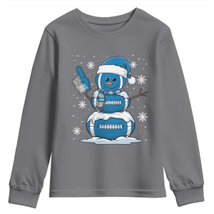 LF Christmas Snowman Youth Sweatshirt DFL Football Fan TS10 Charcoal Print Your Wear
