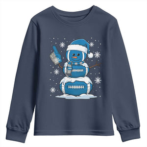 LF Christmas Snowman Youth Sweatshirt DFL Football Fan TS10 Navy Print Your Wear