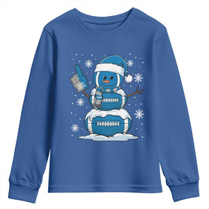 LF Christmas Snowman Youth Sweatshirt DFL Football Fan TS10 Royal Blue Print Your Wear
