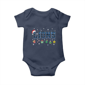 LF Christmas Baby Onesie Blue Plaid DFL Fans Xmas Pajamas TS10 Navy Print Your Wear