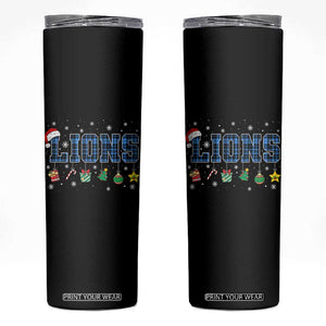 LF Christmas Skinny Tumbler Blue Plaid DFL Fans Xmas Pajamas TS10 Black Print Your Wear