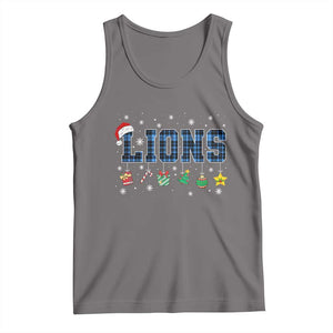 LF Christmas Tank Top Blue Plaid DFL Fans Xmas Pajamas TS10 Deep Heather Print Your Wear