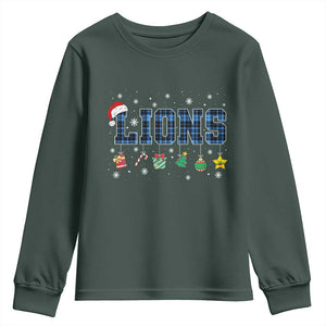 LF Christmas Youth Sweatshirt Blue Plaid DFL Fans Xmas Pajamas TS10 Dark Forest Green Print Your Wear
