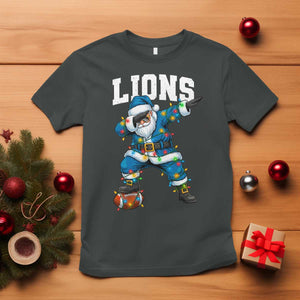 LF Christmas T Shirt Funny Dabbing Santa Football Lovers Game Day TS10 Dark Heather Print Your Wear