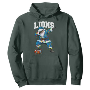 LF Christmas Hoodie Funny Dabbing Santa Football Lovers Game Day TS10 Dark Forest Green Print Your Wear