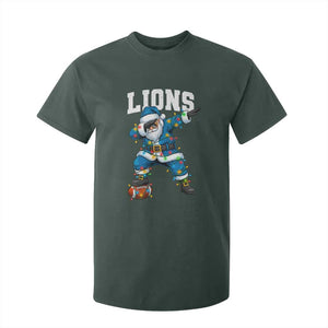 LF Christmas T Shirt For Kid Funny Dabbing Santa Football Lovers Game Day TS10 Dark Forest Green Print Your Wear