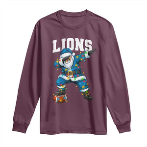 LF Christmas Long Sleeve Shirt Funny Dabbing Santa Football Lovers Game Day TS10 Maroon Print Your Wear