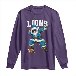LF Christmas Long Sleeve Shirt Funny Dabbing Santa Football Lovers Game Day TS10 Purple Print Your Wear