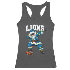 LF Christmas Racerback Tank Top Funny Dabbing Santa Football Lovers Game Day TS10 Dark Heather Print Your Wear