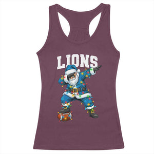 LF Christmas Racerback Tank Top Funny Dabbing Santa Football Lovers Game Day TS10 Maroon Print Your Wear