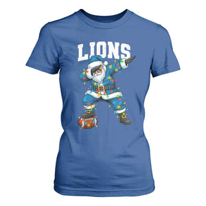 LF Christmas T Shirt For Women Funny Dabbing Santa Football Lovers Game Day TS10 Royal Blue Print Your Wear