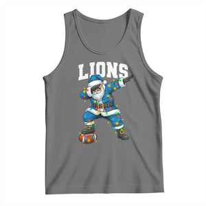 LF Christmas Tank Top Funny Dabbing Santa Football Lovers Game Day TS10 Black Heather Print Your Wear