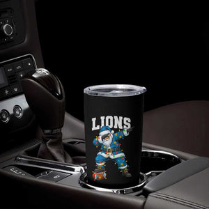 Lions Christmas Tumbler Cup Funny Dabbing Santa Football Lovers Game Day TS10 Print Your Wear