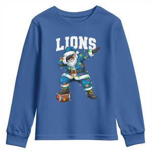 LF Christmas Youth Sweatshirt Funny Dabbing Santa Football Lovers Game Day TS10 Royal Blue Print Your Wear