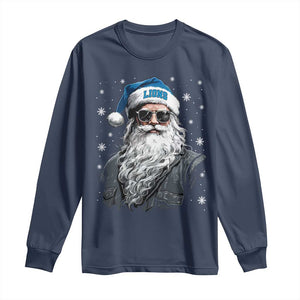 Vintage DFL Christmas Long Sleeve Shirt Retro Santa Lions Fan Game Day TS10 Navy Print Your Wear