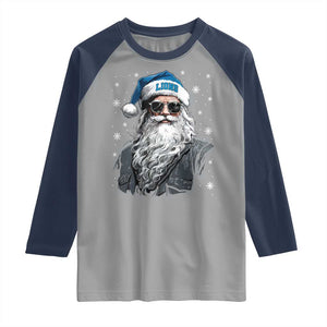 Vintage DFL Christmas Raglan Shirt Retro Santa Lions Fan Game Day TS10 Sport Gray Navy Print Your Wear