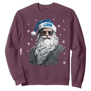 Vintage DFL Christmas Sweatshirt Retro Santa Lions Fan Game Day TS10 Maroon Print Your Wear